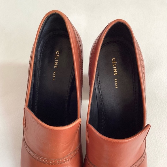 Celine Leather Brown Peep Toe Pump 80 SZ 6/36 - Picture 6 of 12